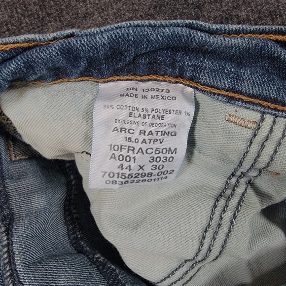 Wrangler Advanced Comfort FR Jeans 44x30 Blue Flame Resistant Denim Work Pants - Picture 9 of 11